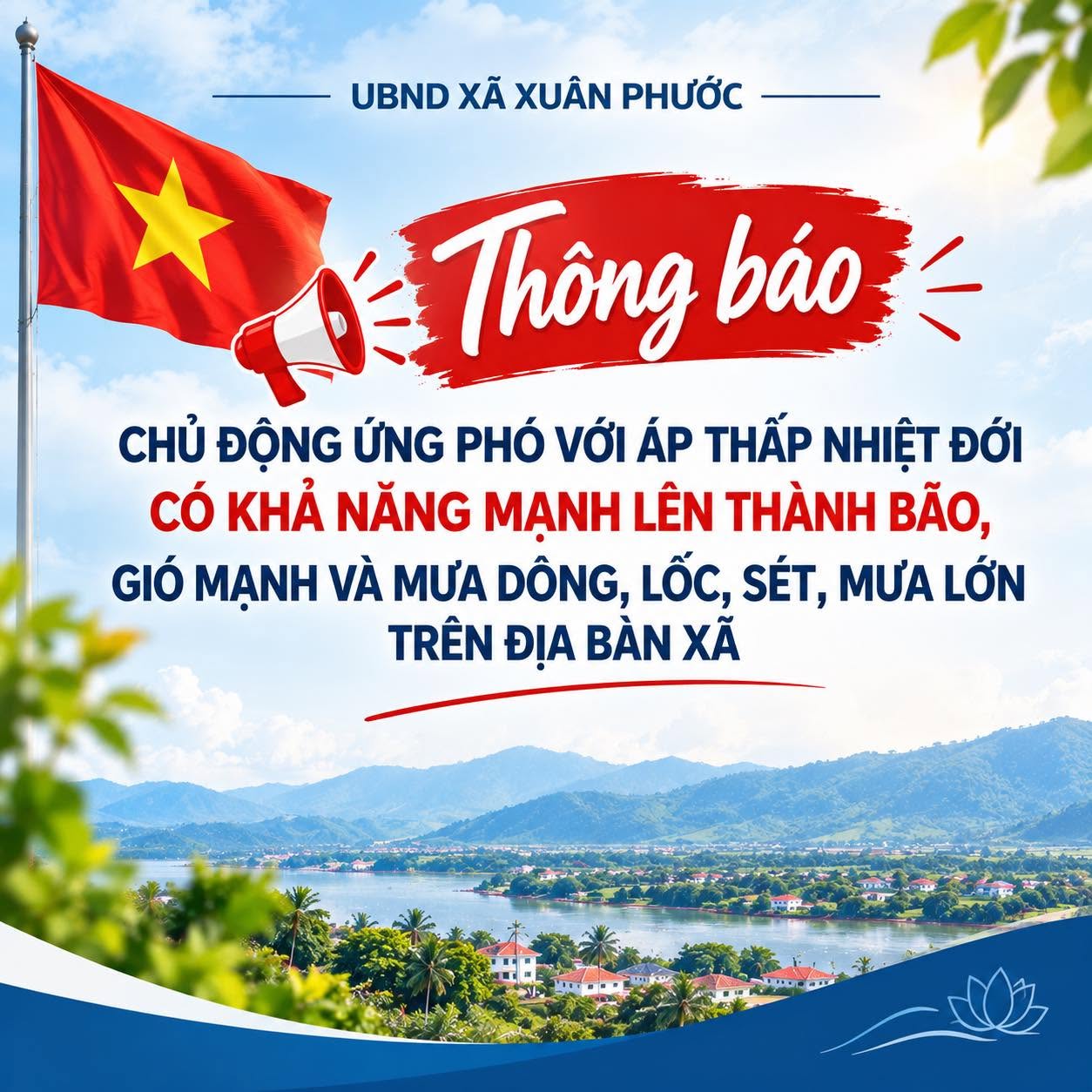 XUÂN PHƯỚC CHỦ ĐỘNG ỨNG PHÓ VỚI ÁP THẤP NHIỆT ĐỚI, BẢO ĐẢM AN TOÀN TRƯỚC MƯA DÔNG, GIÓ MẠNH