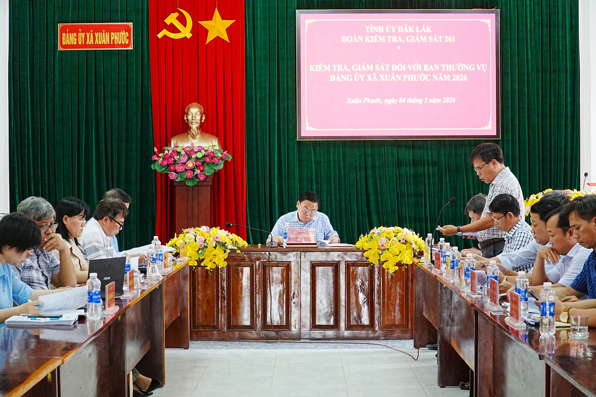Đoàn Kiểm tra, giám sát số 261 của Ban Thường vụ Tỉnh ủy làm việc với Ban Thường vụ Đảng ủy xã Xuân Phước