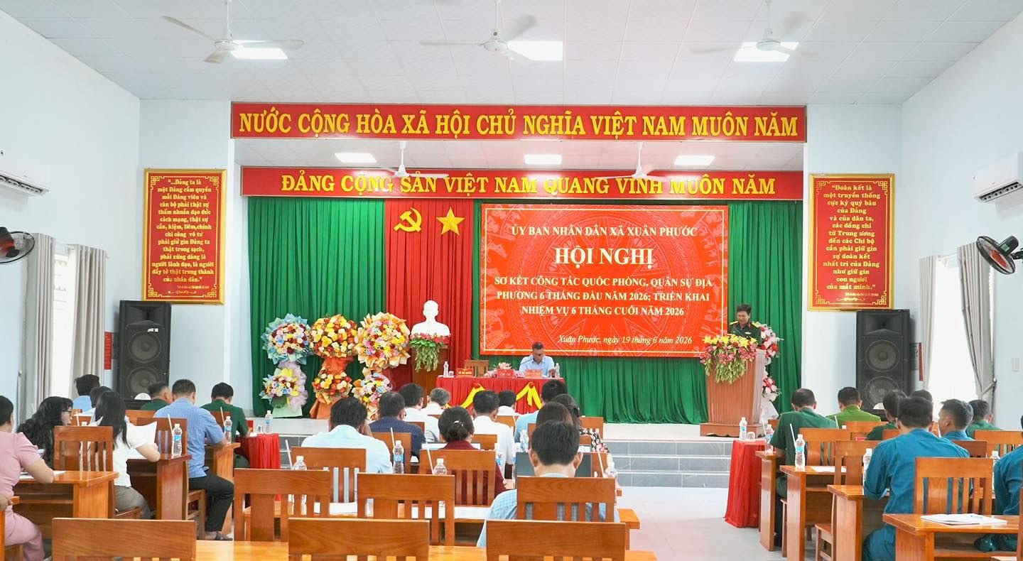 BAN CHỈ HUY QUÂN SỰ XÃ XUÂN PHƯỚC SƠ KẾT CÔNG TÁC QUỐC PHÒNG, QUÂN SỰ ĐỊA PHƯƠNG 6 THÁNG ĐẦU NĂM 2026
