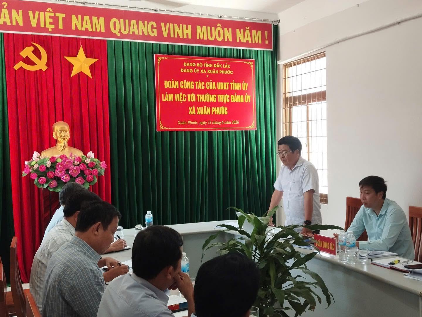 ỦY BAN KIỂM TRA TỈNH ỦY LÀM VIỆC VỚI THƯỜNG TRỰC ĐẢNG ỦY XÃ XUÂN PHƯỚC